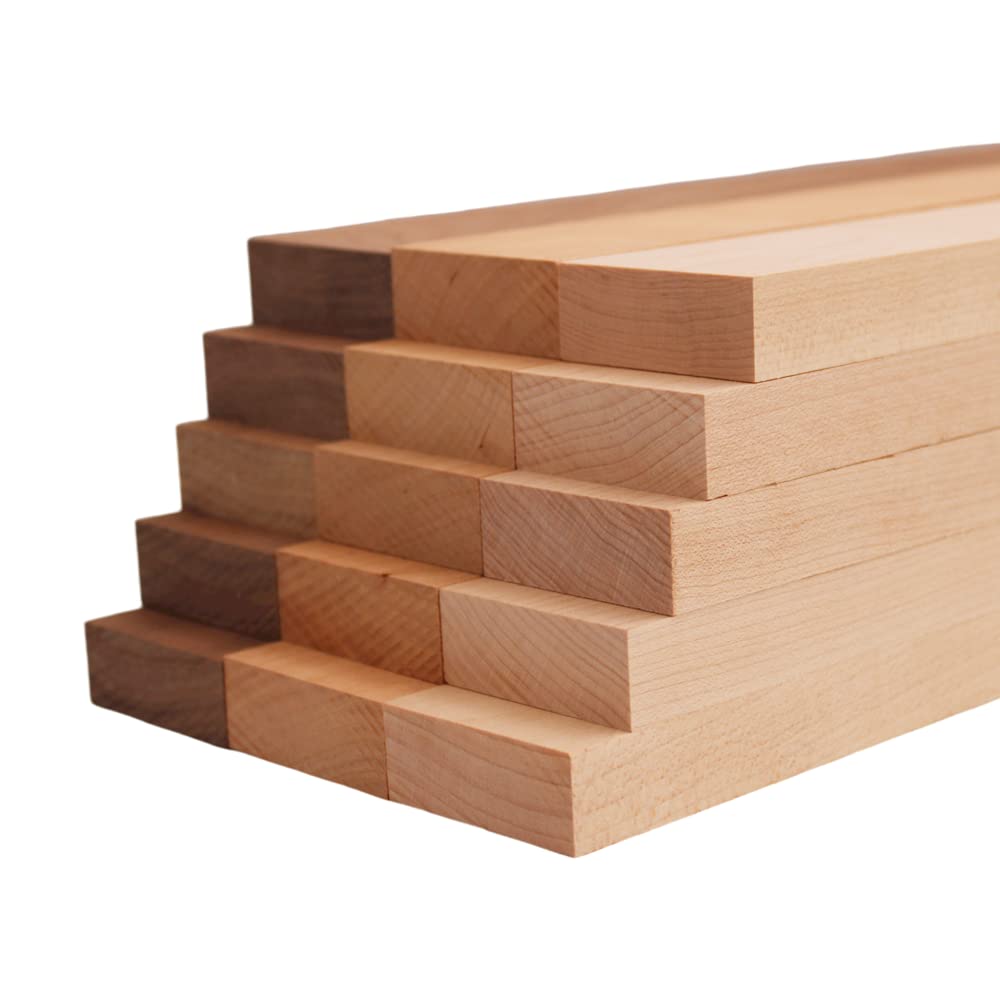 Domestic Variety Pack 5 Walnut, 5 Maple and 5 Cherry Boards - 3/4" x 2" (15Pcs) (3/4" x 2" x 24") Barrington Hardwoods