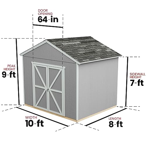 Handy Home Products Rookwood 10 X 8 Do-it-Yourself Wooden Storage Shed Brown Handy Home Products