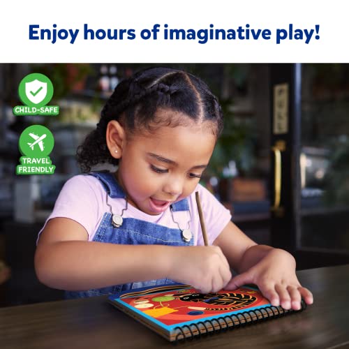 Skillmatics Magical Scratch Art Book for Kids - Animals, Craft Kits & Supplies, DIY Activity & Stickers, Gifts for Toddlers, Girls & Boys Ages 3, 4, Skillmatics