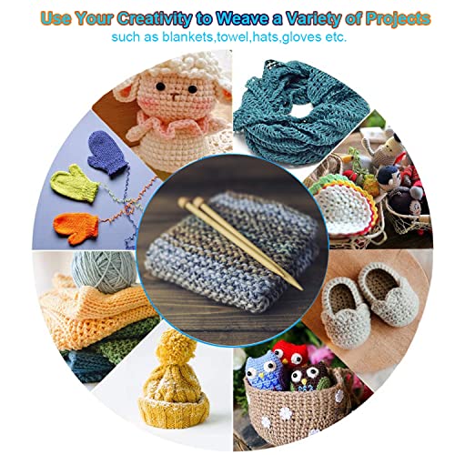 Mdoker 95pcs Knitting Needles Kit&Crochet Hooks Set 36 Straight Bamboo Knitting Needle 12 Small Size Lace Crochet Hook 5 Ergonomic Crochet Needles Mdoker