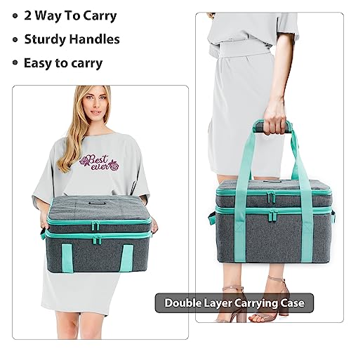 MYBAGZING Double-Layer Carrying Case for Cricut EasyPress 2(9X9), Sturdy Heat Press Bag, Cricut Storage Case With Pockets for Cricut Accessories, MYBAGZING