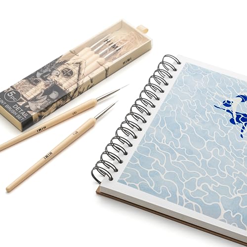 HIMI Gouache/Paint Detail Brushes Set 5 Pcs for Acrylic Oil Watercolor Face & Body Gouache Painting Nice Gift Art hobbyist,Adults (Yellow, Detail HIMI