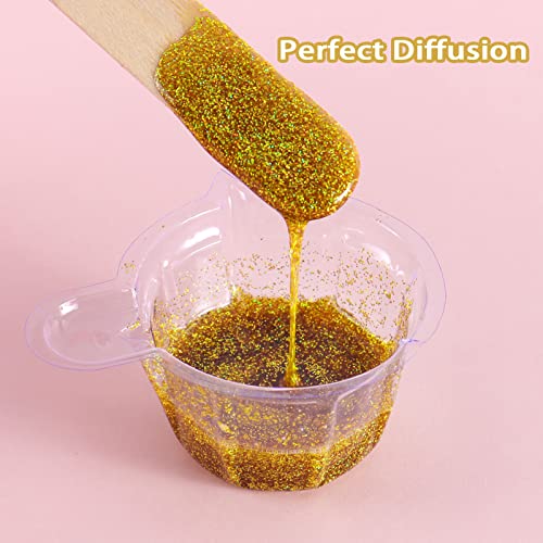 Renfio Holographic Ultra Fine Glitter Powder Metallic Resin Glitter 1.75 Oz (50g) PET Flakes Crafts Sequins 1/128" 0.008" 0.2mm Epoxy Chips Flakes Renfio