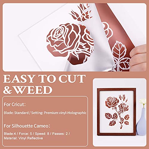 HTVRONT Matte Metallic Vinyl Permanent, 9 PCS 12"x12" Metallic Vinyl Sheets - Permanent Adhesive Vinyl for Cricut Machine & Silhouette Cameo HTVRONT