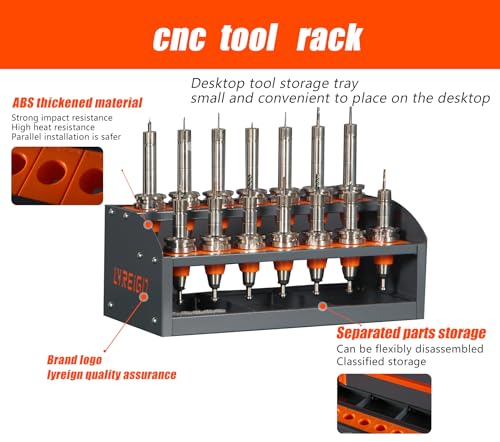 CAT 40 Tool Cart CNC, CNC Tool Holder on Desktop Randomly Placed, CNC Tool Carts Small, CNC Tool Cabinet, Easy and Convenient CNC Tool Storage CNC LYREIGN