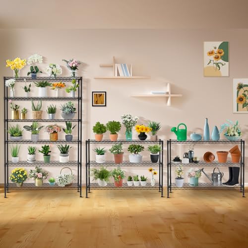 YRLLENSDAN 6 Tier Wire Shelving Unit 6000lbs Capacity Metal Storage Shelves with Wheels Height Adjustable Heavy Duty Steel Shelf for Kitchen YRLLENSDAN