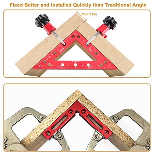 45 & 90 Degree Right Angle Clamp Set for Woodworking, 2 Pack 5.5'' Multifunction Precision Positioning Square Clamp for Carpenter, Corner Clamping SLIIMU