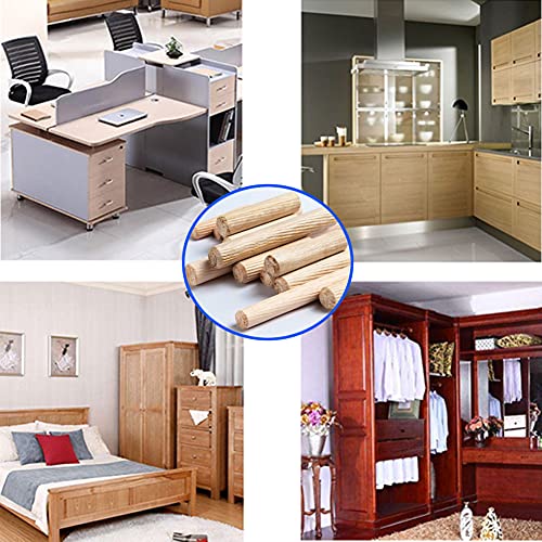 21pcs Wooden Dowels Assorted M6 M8 M10 Hard Wood Grooved Plugs Furniture Woodwork Grooved Fluted Pin Craft for Grooved Fluted, Craft, DIY, Carpentry Medsuo