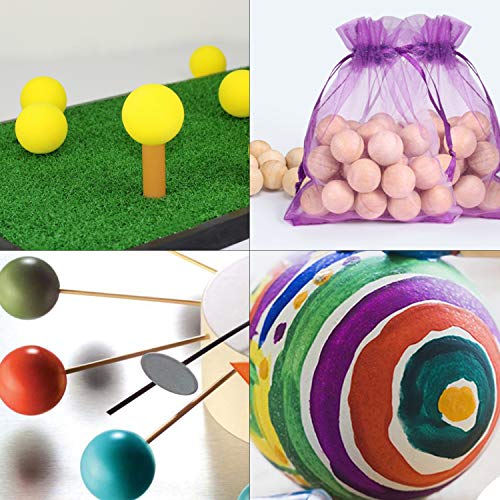 Jdesun 100 Pieces Unfinished Wooden Balls, Mini Round Craft Balls for DIY Projects, Kids Arts and Craft Supplies, 0.7 Inches Diameter. Jdesun