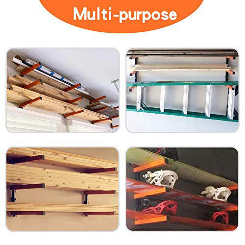 Ultrawall Wall Mount Wood Organizer and Lumber Storage Metal Rack with 3-Level - Indoor & Outdoor Use, 4 Pack Ultrawall