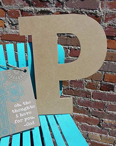 8" Wooden Craft Letter P Unfinished, Rockwell Font, Craft Cutout 1-4" MDF Build-A-Cross