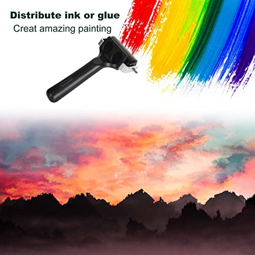 ZOEYES 4 Pack Rubber Brayer Roller, Vinyl Rubber Brayer, Ink Printmaking Roller Tool for Crafting, Painting, Ink Paint Block Stamping, Wallpapers, ZOEYES