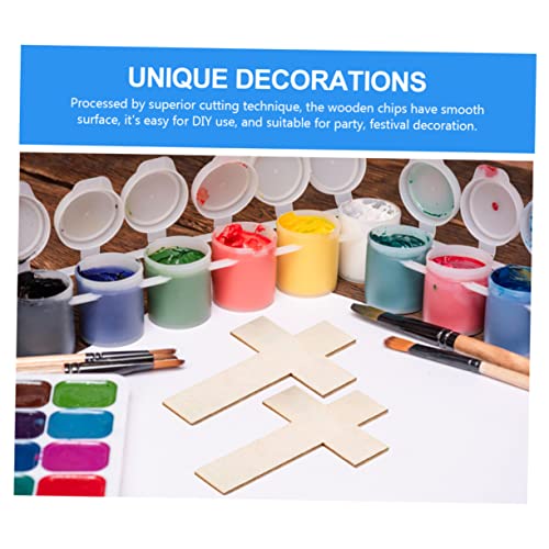 VILLCASE 60 pcs Easter Cross Wood Crafts Wooden Crafts Wood Tools Jesus Decor Unfinished Wood Cutout Cross Wood Cutouts Wood Cross Cutouts Cross VILLCASE