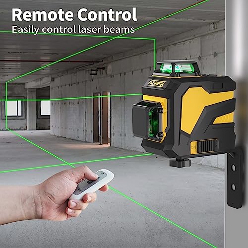 Laser Level, IKOVWUK 3x360° Cross Line for Construction and Picture Hanging, 12 Green Lasers with Self-leveling, 65 ft Vertical & Horizontal Line, IKOVWUK