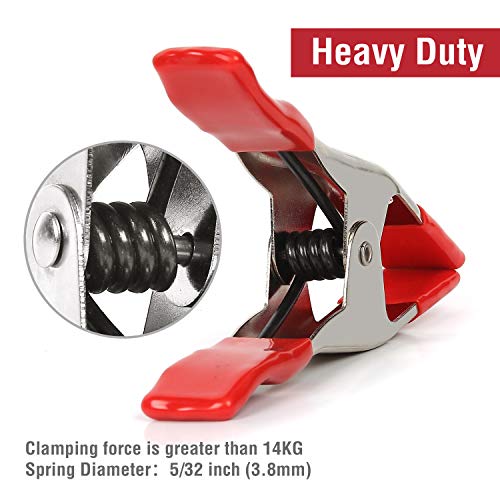 WORKPRO 8-pack Spring Clamps for Woodworking, 6-19/64 inch Large Steel Clamp Set, 2 inch Jaw opening, Nickel-plated, Heavy Duty Clips for Backdrops WORKPRO