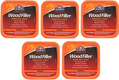 Elmer's E842L Carpenter's Interior Wood Filler; 32 Ounce; Ideal for Repairing Holes, Dents, Scratches, Gouges and Defects On Any Wood, Wallboard,