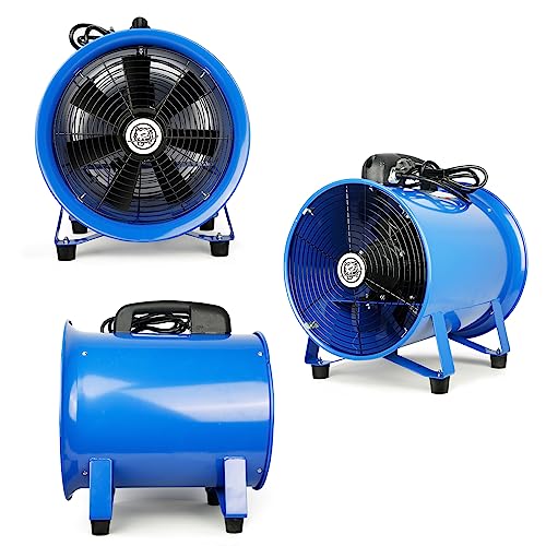 Sewinfla 520W/12inches Utility Blower, Portable Ventilator Exhaust Fan with 33ft PVC Flexible Duct Hose, Low Noise Heavy Duty Cylinder Fan for Home & Sewinfla