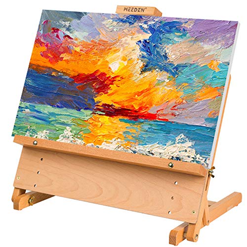 MEEDEN Large Drawing Board Easel, Solid Beech Wooden Tabletop H-Frame Adjustable Easel Artist Drawing & Sketching Board for Artists, Teens & MEEDEN