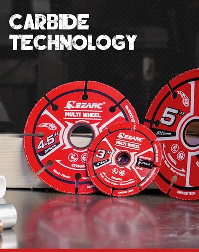 EZARC 3 Inch Cut Off Wheels, Carbide Cutting Disc, Angle Grinder Cutting Wheel for Wood, Wood with Nails, Laminate, Plastic, Plaster, 2 Pack EZARC