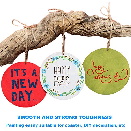 WLIANG 25 Pcs 4 Inch Unfinished Round Disc Cutouts, 1/9 Inch Blank Round Wood Circles for DIY Crafts, Painting, Staining, Coasters Making, Home WLIANG