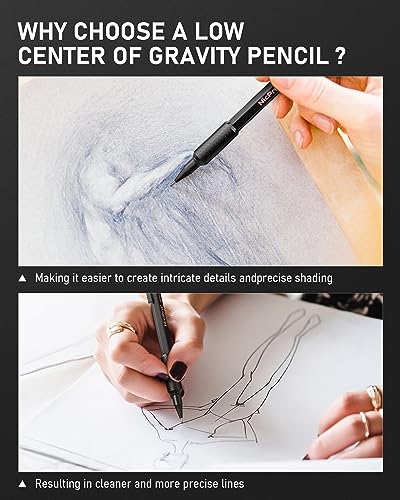 Nicpro 27PCS Art Mechanical Pencils Set in Case, Metal Drafting Pencil 0.5, 0.7, 0.9 mm & 2mm with 13 Tube Lead Refills(4B 2B HB 2H 4H Colors) Nicpro
