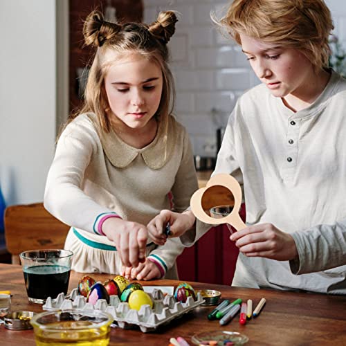 Sewroro 10pcs Small Wooden Mirror Childrens Arts Mirror Princess Mirror Unfinished Cosmetic Mirror Hand Held Vanity Mirror DIY Makeup Mirror Kids Kid Sewroro