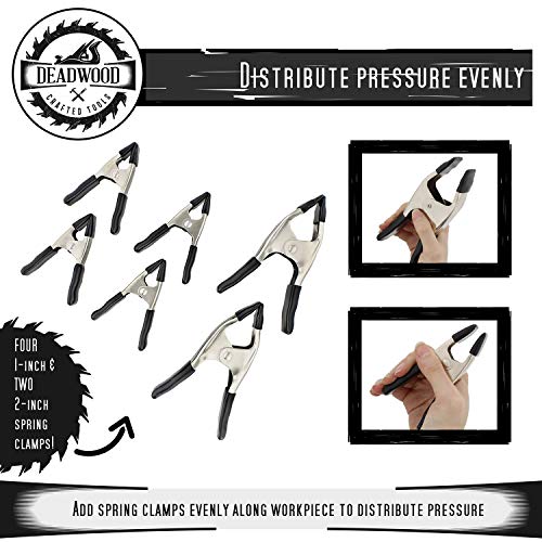 DCT Sliding Arm Bar Clamp Set – 12pc Spring Clamps and F Clamps Woodworking Clamps Set Bar Wood Clamp Set Deadwood Crafted Tools