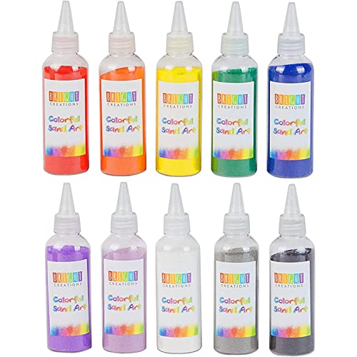 Bright Creations Colored Sand Bottles, Rainbow Colors (0.33 lb, 10 Pack) Bright Creations