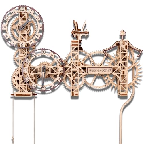 Wooden.City Steampunk Wooden Clock Kit v2 - Wooden 3D Puzzles for Adults - Build Clock Model Kit 3D Wooden Puzzles for Adults - DIY Clock Hobbies for WOODEN.CITY
