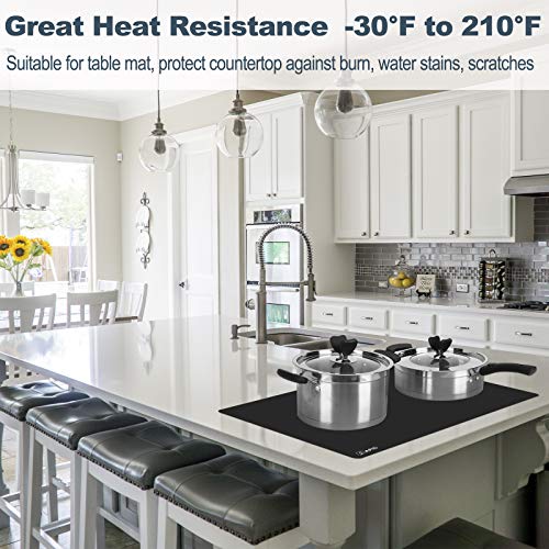 Sapid 2Pcs Thick Silicone Mat for Crafts, Nonstick Silicon Sheet for Epoxy Resin, Jewelry Mold Casting, Art Painting Mats, Food Grade Pastry Mat, SAPID