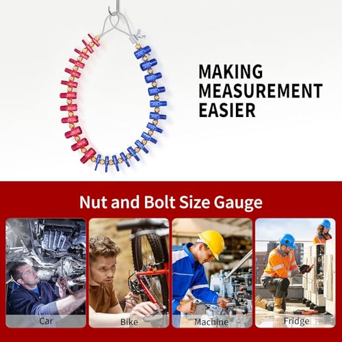 EAWONGEE Nut and Bolt Thread Checker Detachable Nut and Bolt Size Gauge Thread Gauge Suitable for Detecting Fixed Bolts or Threaded Holes in Enclosed EAWONGEE
