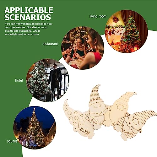 Wood Planks 40pcs Wooden Blank Elf Gnome Slice Unfinished Gnome Slices Hanging Elf Gnome Cutouts for Christmas Home Wall Decoration Gnome Wooden MAGICLULU