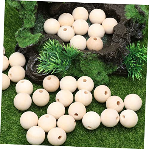 Gogogmee 50pcs Log Dispersion Beads Round Wood Spacer Beads Unfinished Spacer Beads Jewelry Making Rustic Garland Wood Loose Spacer Round Spacer Gogogmee