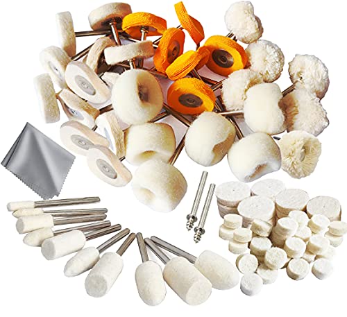 78 Pcs Polishing Buffing Wheel Set for Dremel Polishing Kit Felt Wool Cotton 1/8inch Shank Pad Rotary Tool Accessories IELEK