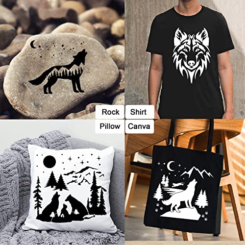 11 Pcs Deer Stencils Forest Mountain Tree Deer Head Stencils for Wood Burning Stencil Template Stencils for Painting on Wood Crafts Home Decors Huahui