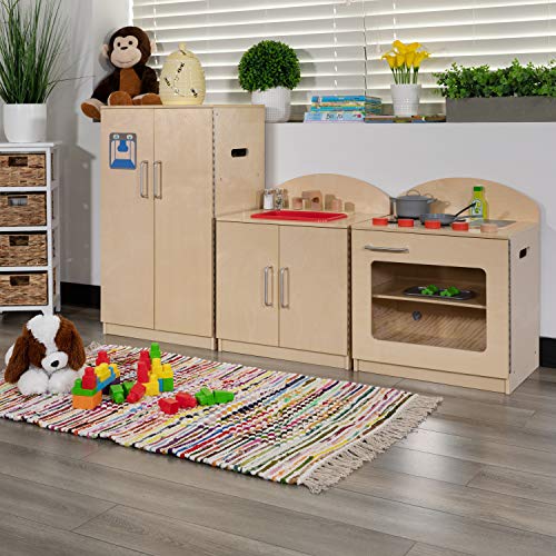 Flash Furniture Children's Wooden Kitchen Set - Stove, Sink and Refrigerator for Commercial or Home Use - Safe, Kid Friendly Design Flash Furniture