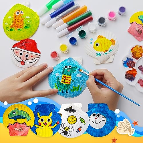 Eleanore's Diary Kids Seashell Painting Kit, Arts & Crafts Painting Gifts for Boys Girls, DIY Creative Craft Activities Toys for Age 5 6 7 8 9 10 11 Eleanore's Diary