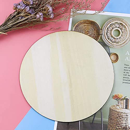 ISUSSER 20 PCS 8 Inch Diameter Unfinished Wood Rounds Wooden Cutouts for Crafts, Door Hanger, Door Design ISUSSER
