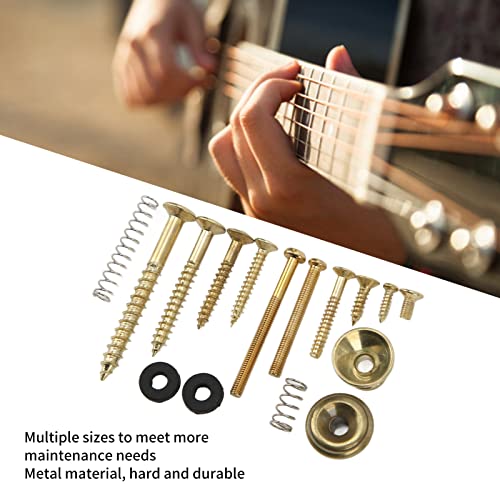 Electric Guitar Screw Kit Multiple Sizes Guitar Metal Repairing Tool Kit with Screws Washers and Springs Repair Fasteners(gold) Walfront