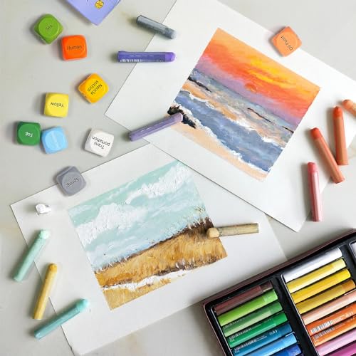 Sable Watercolor Brushes & Inspiration Art Dice, Fuumuui 9pcs Detail to Mop Kolinsky Sable Brushes with Wooden Art Dice for Adults, Artists & Fuumuui