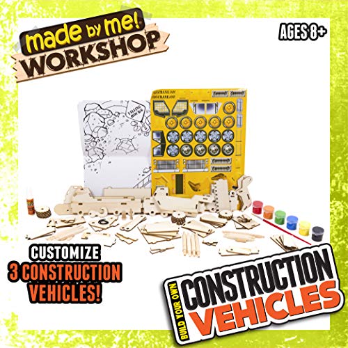 Made By Me Build Your Own Construction Vehicles by Horizon Group USA, Build & Customize 3 Wooden Vehicles Made By Me