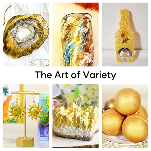 HTVRONT Gold Mica Powder for Epoxy Resin - 1.76 oz/50g Mica Pigment Powder, Natural Mica Powder for Soap Making, Resin, Candle Making, Bath Bomb, HTVRONT