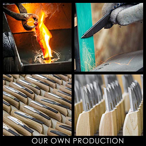 BeaverCraft Deluxe Wood Carving Kit S18X - Wood Carving Knife Set - Spoon Carving Tools Set - Whittling Knives Kit - Woodworking Kit Wood Carving BeaverCraft