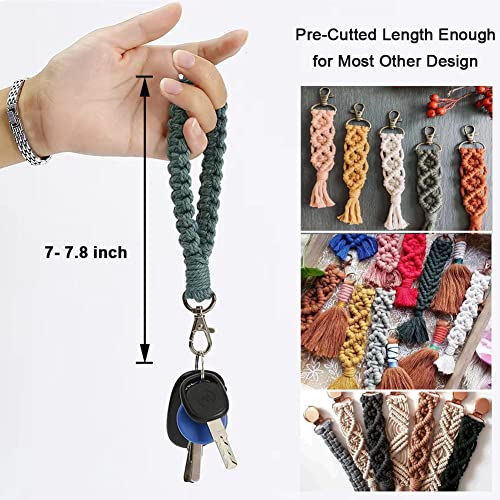 Adult DIY Craft Keychain Making Kit Boho Macrame Keychain Kit Includes Key Rings Precut Macrame Cord Instructions to Make Cute Keychains and Lanyards Ewparts