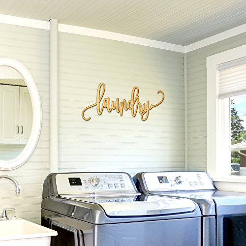 Laundry Wood Sign Home Décor Wall Art Unfinished 24" x 7" Woodums