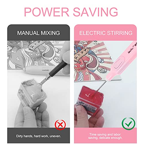 EXCEART 1 Set Electric Pigment Stirrer Mixer Pigment Art Gouache Electric Mixer Scraper Color Blending Mixing Tool for Art Gouache Painting Drawing EXCEART