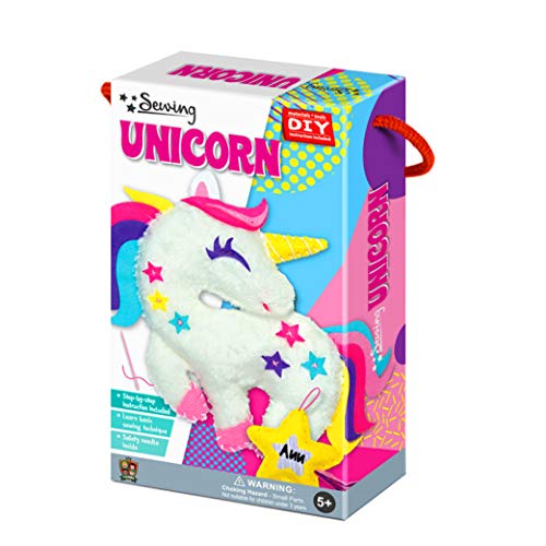 C.S. Kids Magic World DIY Personalised Unicorn Sewing Kit |Frist Sewing Arts & Crafts Gifts | Educational Sewing Kit for Kids | Sew Your Own Unicorn C.S.KIDS