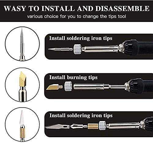 23pcs Wood Burner Tips Set Pyrography Brass Wood Burning Tip for Wood Soldering Carving Embossing Woodburning Accessories Hztyyier