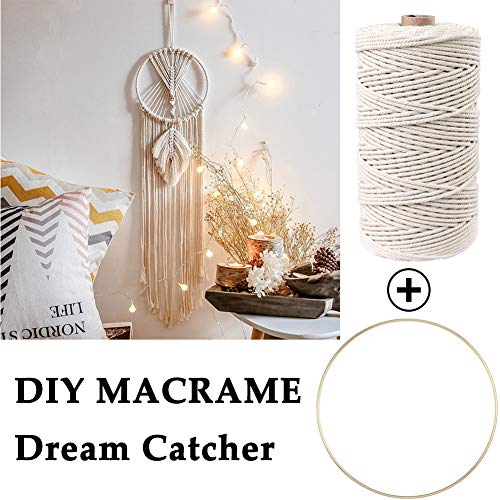 152pcs Macrame Kits for Beginners 3mm x 220yards Natural Cotton Macrame Cord with Wooden Beads,Wooden Rings,Wooden Sticks,Metal Rings Macrame ZXCDINO