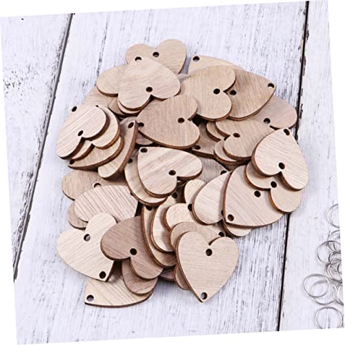 50pcs wedding table decor wood hearts DIY wood craft birthday calendar unfinished wood slices Heart Boards Calendar birthday tracker board office CIMAXIC